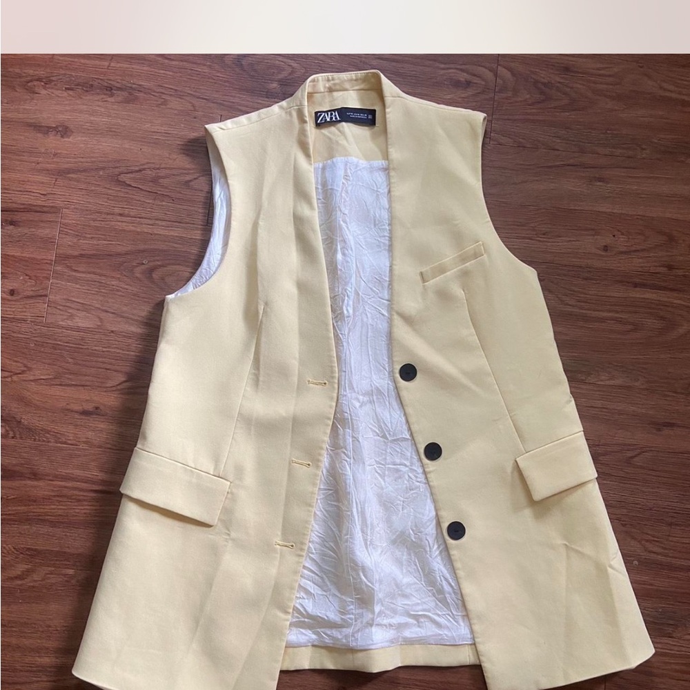 Zara Butter Yellow Blazer Vest